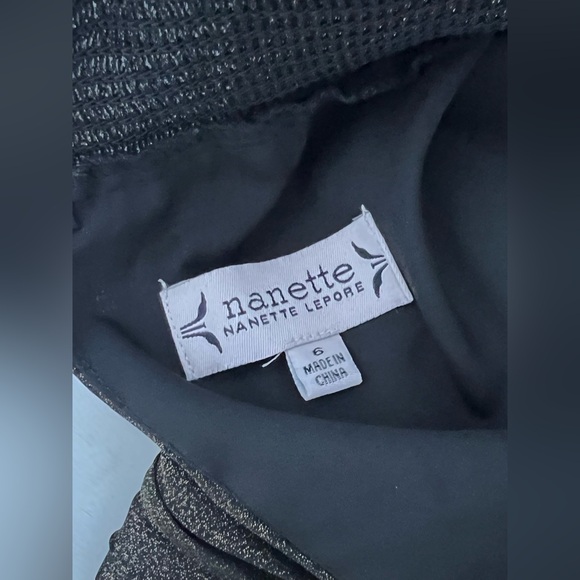 Nanette Lepore Dress Very Black Gold Solid Sleeveless Pleated Size 6 - Picture 8 of 12